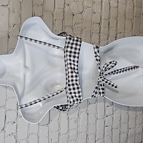 Plaid wrap tie swim top - Picture 4 of 8